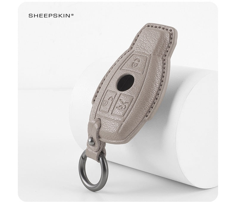 Mercedes-Benz sheepskin key fob cover, view 3