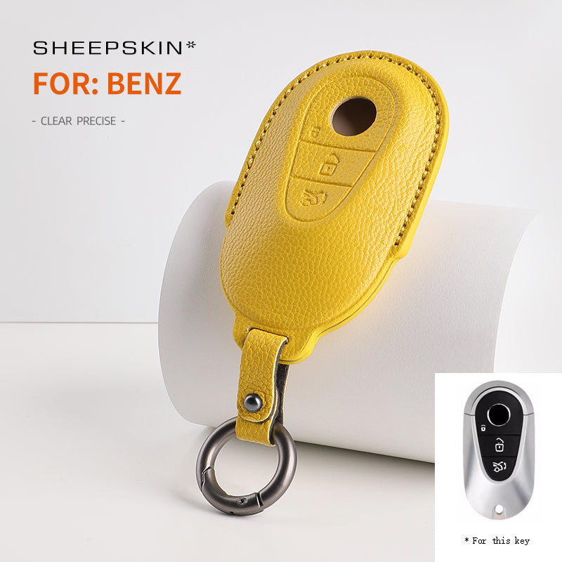 Mercedes-Benz sheepskin key fob cover, view 7