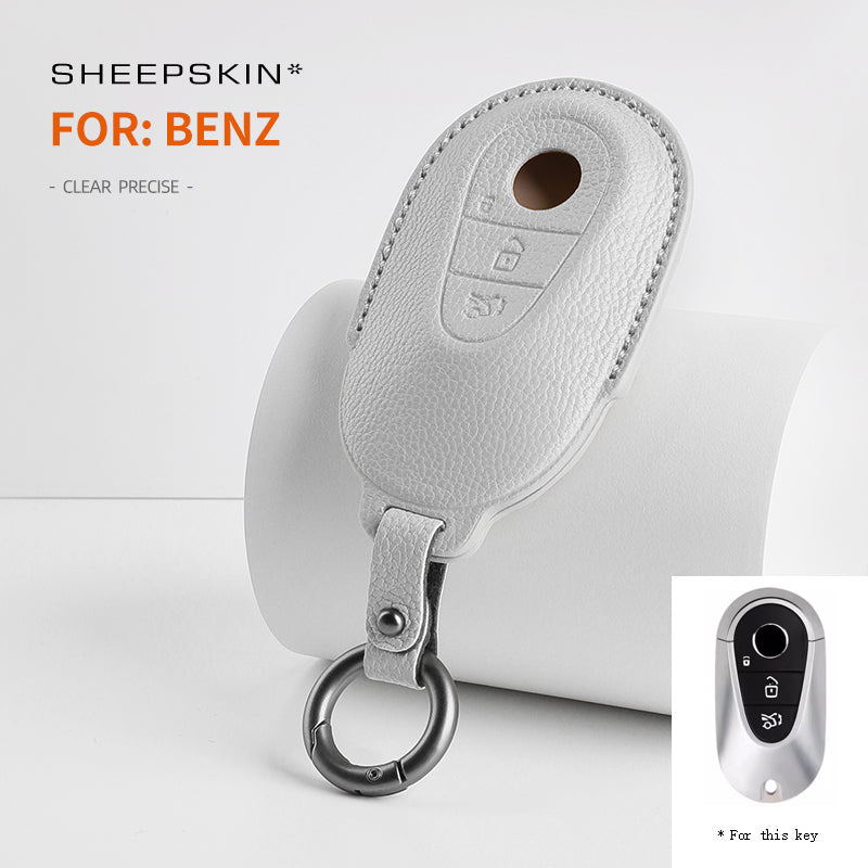 Mercedes-Benz sheepskin key fob cover, view 2