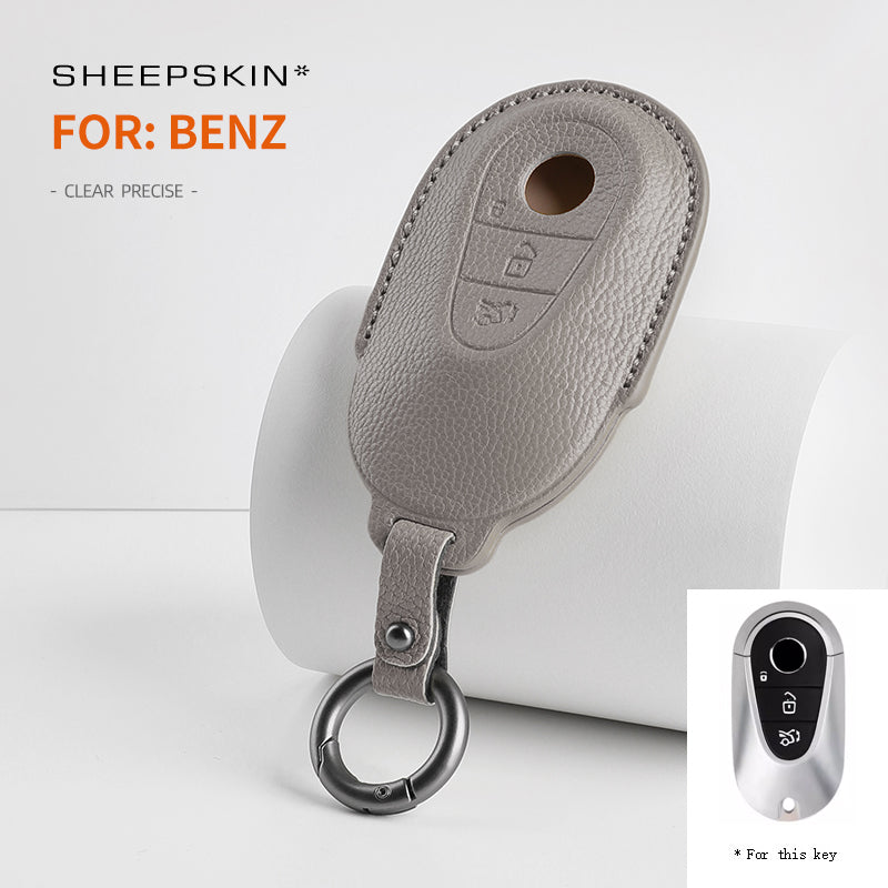 Mercedes-Benz sheepskin key fob cover, view 3