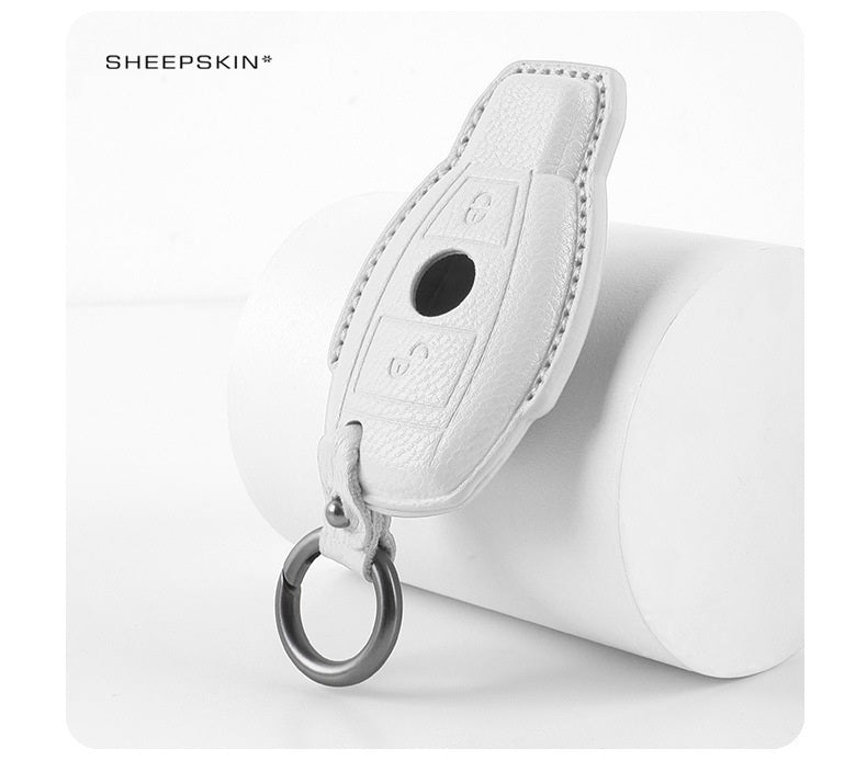 Mercedes-Benz sheepskin key fob cover, view 2
