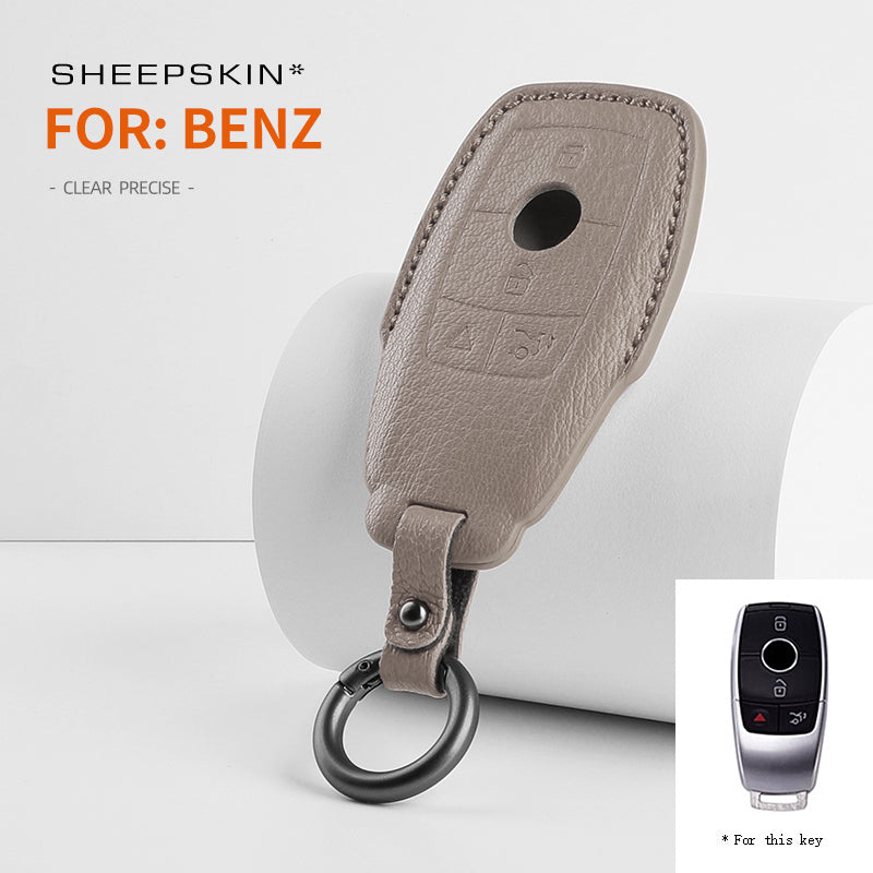 Mercedes-Benz sheepskin key fob cover, view 3