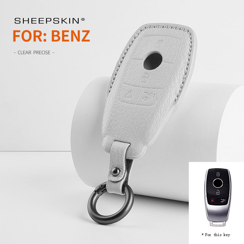 Mercedes-Benz sheepskin key fob cover, view 2
