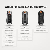 Porsche leather key fob cover, view 2