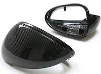 Porsche dry carbon mirror caps, close-up of the weave