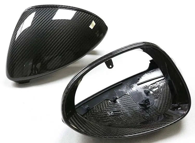 Porsche dry carbon mirror caps, close-up of the weave, view 4