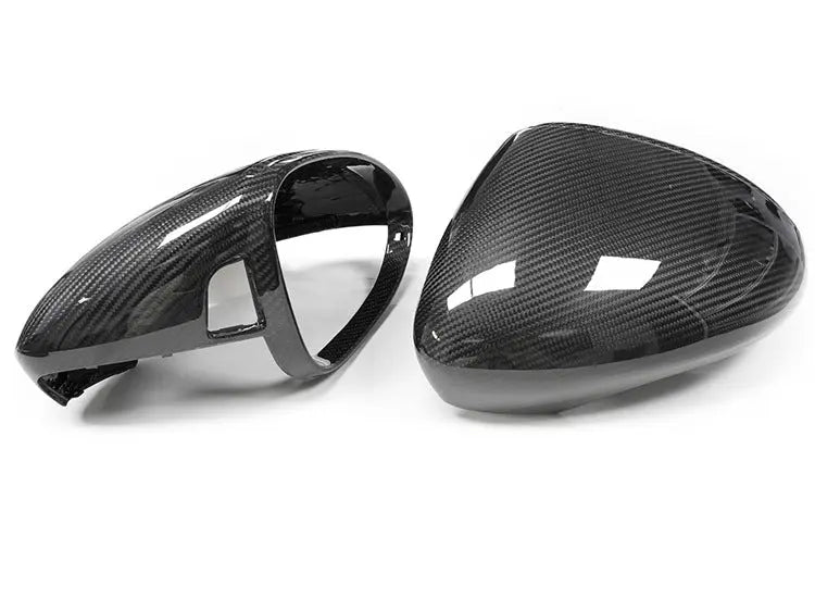 Porsche dry carbon mirror caps, close-up of the weave, view 2