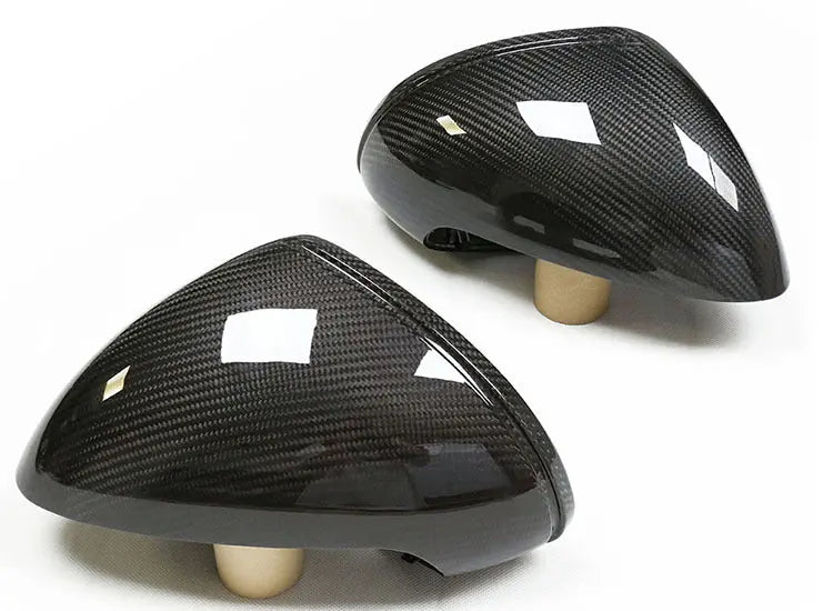 Porsche dry carbon mirror caps, close-up of the weave, view 4