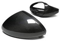Porsche dry carbon mirror caps, close-up of the weave