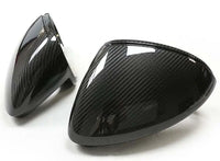 Porsche dry carbon mirror caps, close-up of the weave
