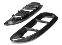 Porsche carbon fiber side air intake covers, close-up of the weave, view 3