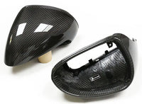 Porsche dry carbon mirror caps, close-up of the weave