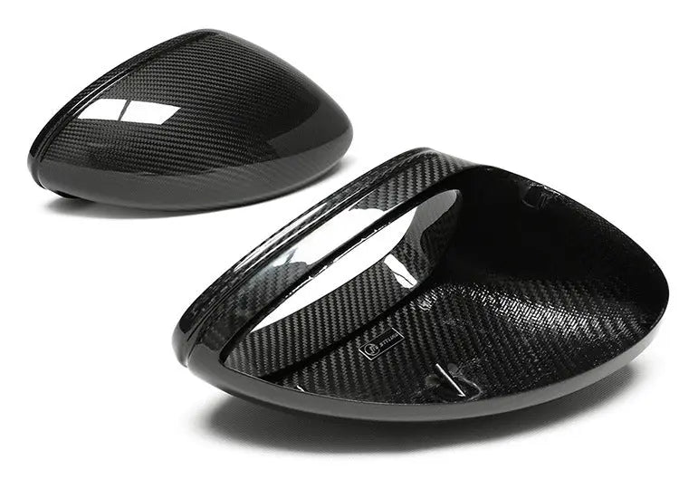 Porsche dry carbon mirror caps, close-up of the weave, view 3