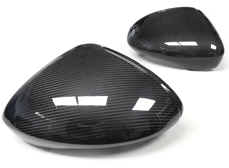 Porsche dry carbon mirror caps, close-up of the weave, view 3