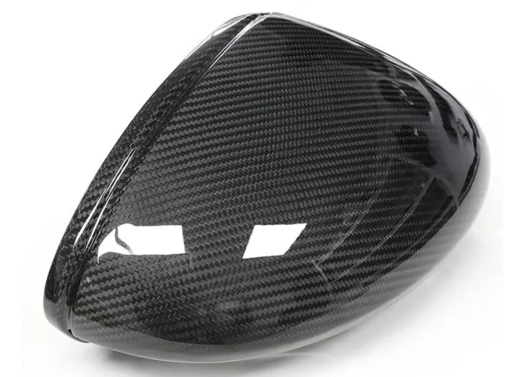 Porsche dry carbon mirror caps, close-up of the weave, view 4