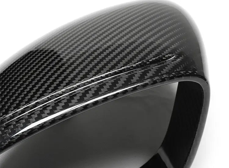 Porsche dry carbon mirror caps, close-up of the weave, view 4