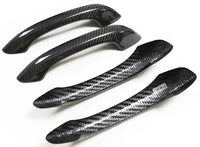 Porsche carbon fiber door handle covers, close-up of the weave, view 6