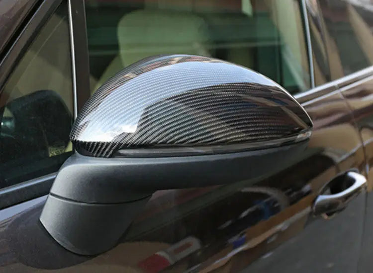 Porsche dry carbon mirror caps, close-up of the weave, view 2