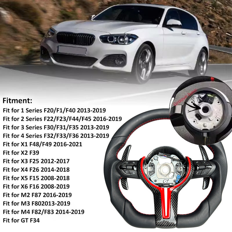 BMW STEERING WHEEL | FLAT BOTTOM | LEATHER