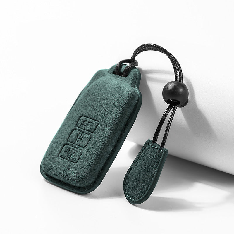 Lexus smart key cover in dark green Alcantara