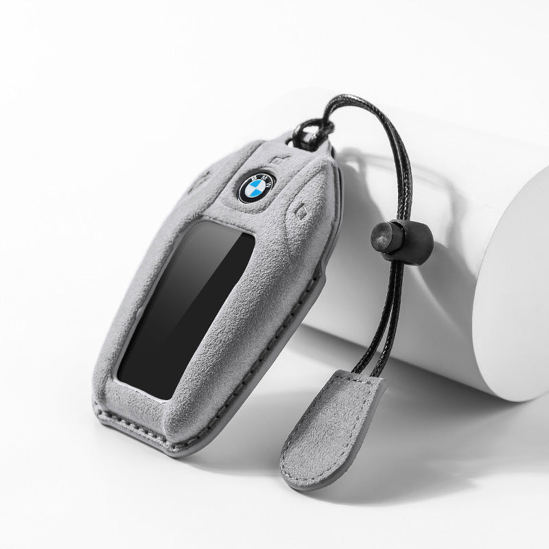 light-grey-alcantara-bmw-smart-key-cover-x5-series