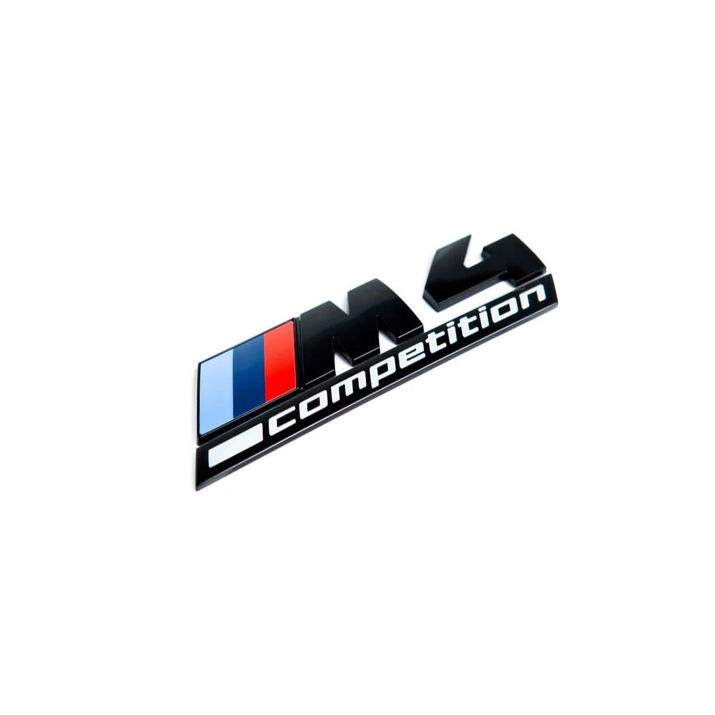 Genuine BMW G82 M4 rear trunk badge – gloss black M4 Competition logo