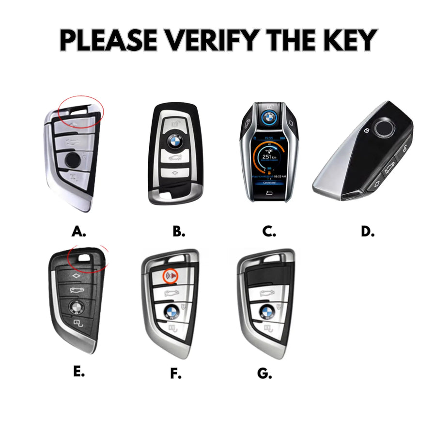 BMW key fob type guide - compare your key shape before ordering
