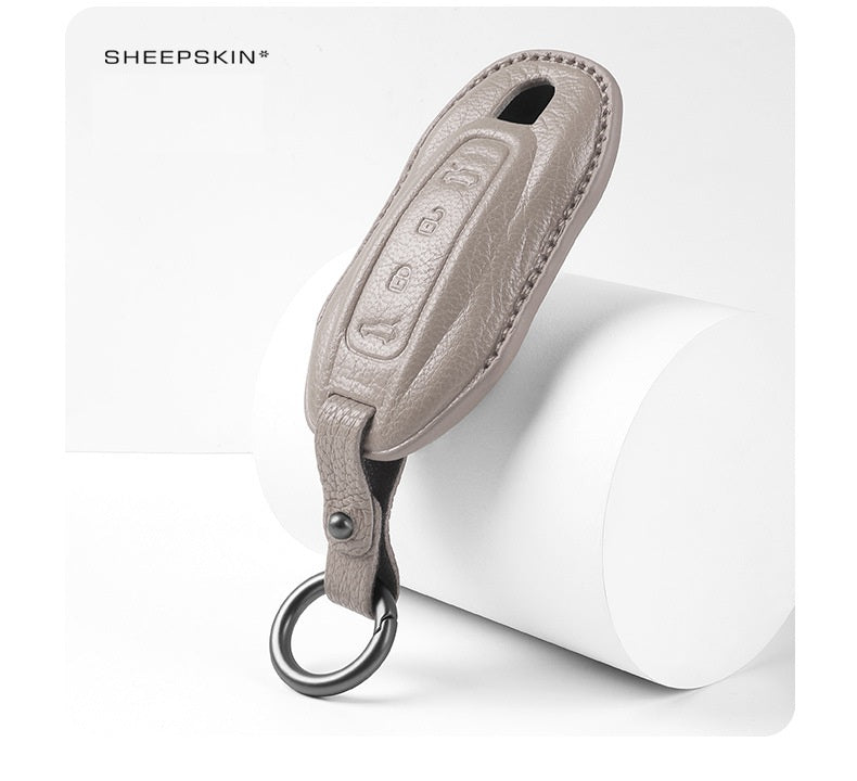 Porsche Type C sheepskin key cover - Gray