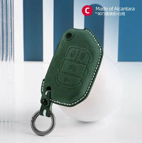 Jeep Alcantara suede key fob cover in green