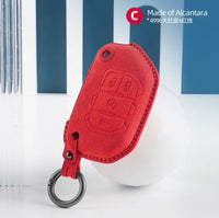 Jeep Alcantara suede key fob cover in red