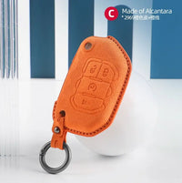Jeep Alcantara suede key fob cover in orange