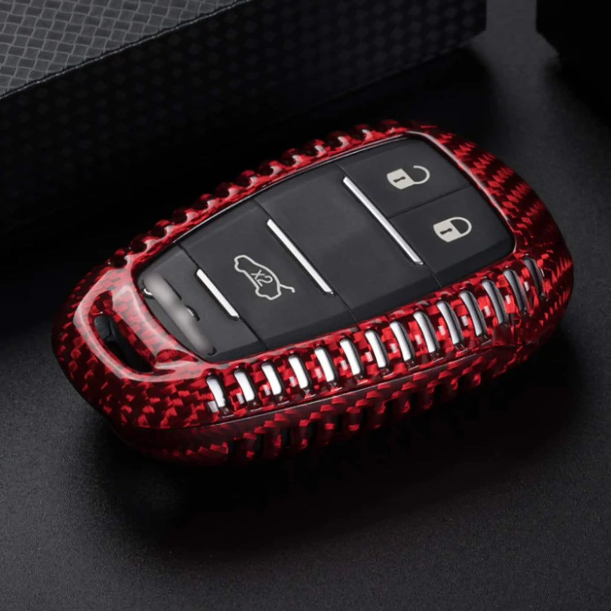Alfa Romeo carbon fiber key fob cover, view 4