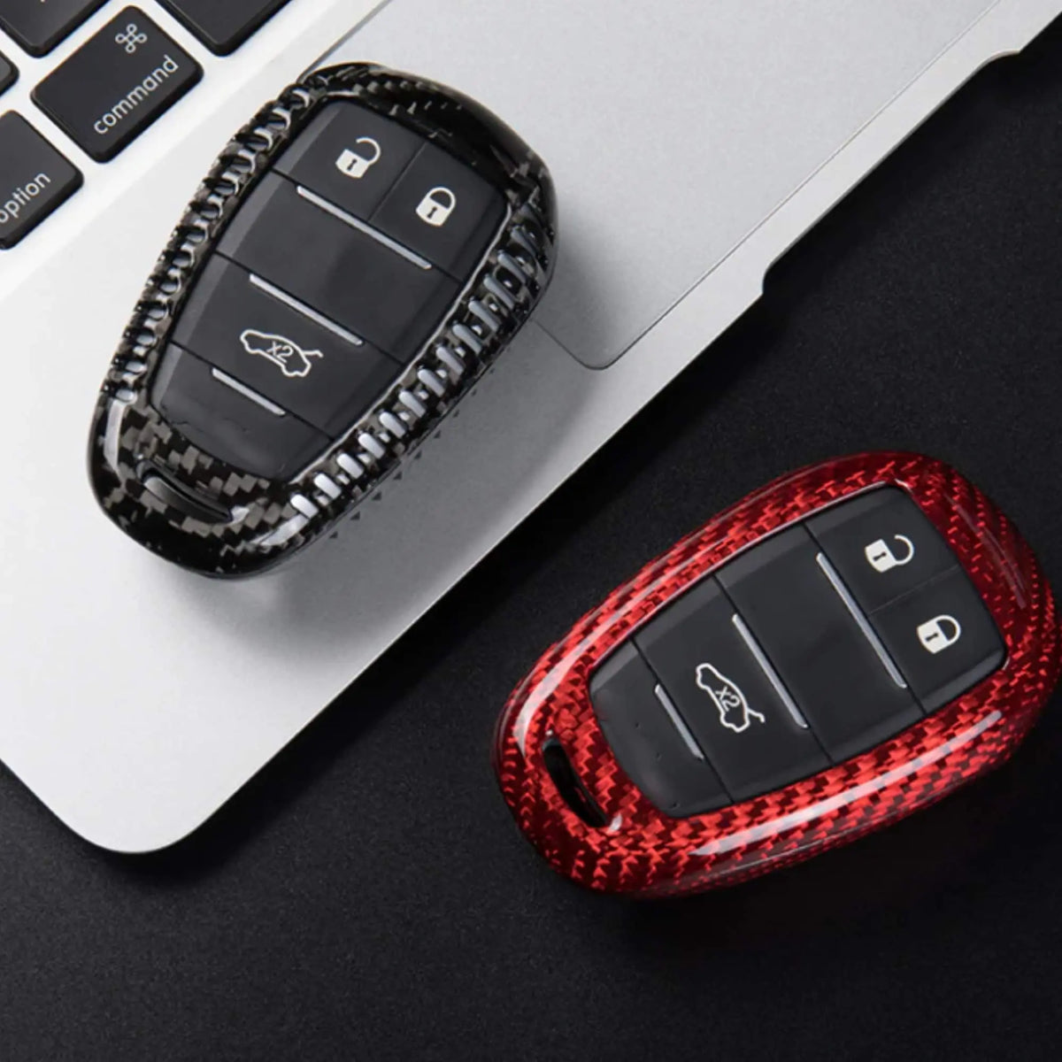 Alfa Romeo carbon fiber key fob cover, view 5