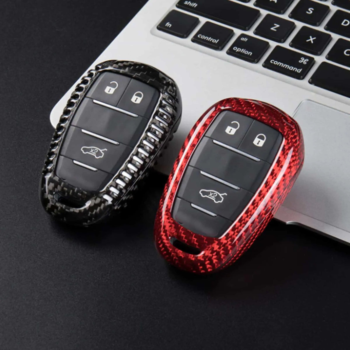 Alfa Romeo carbon fiber key fob cover, view 8