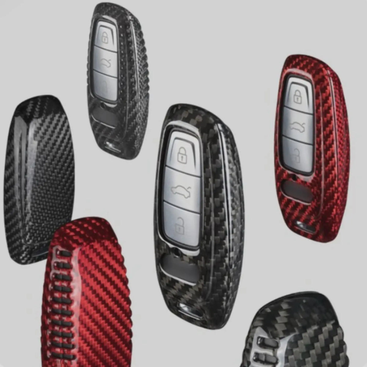 Audi carbon fiber key fob cover, view 7