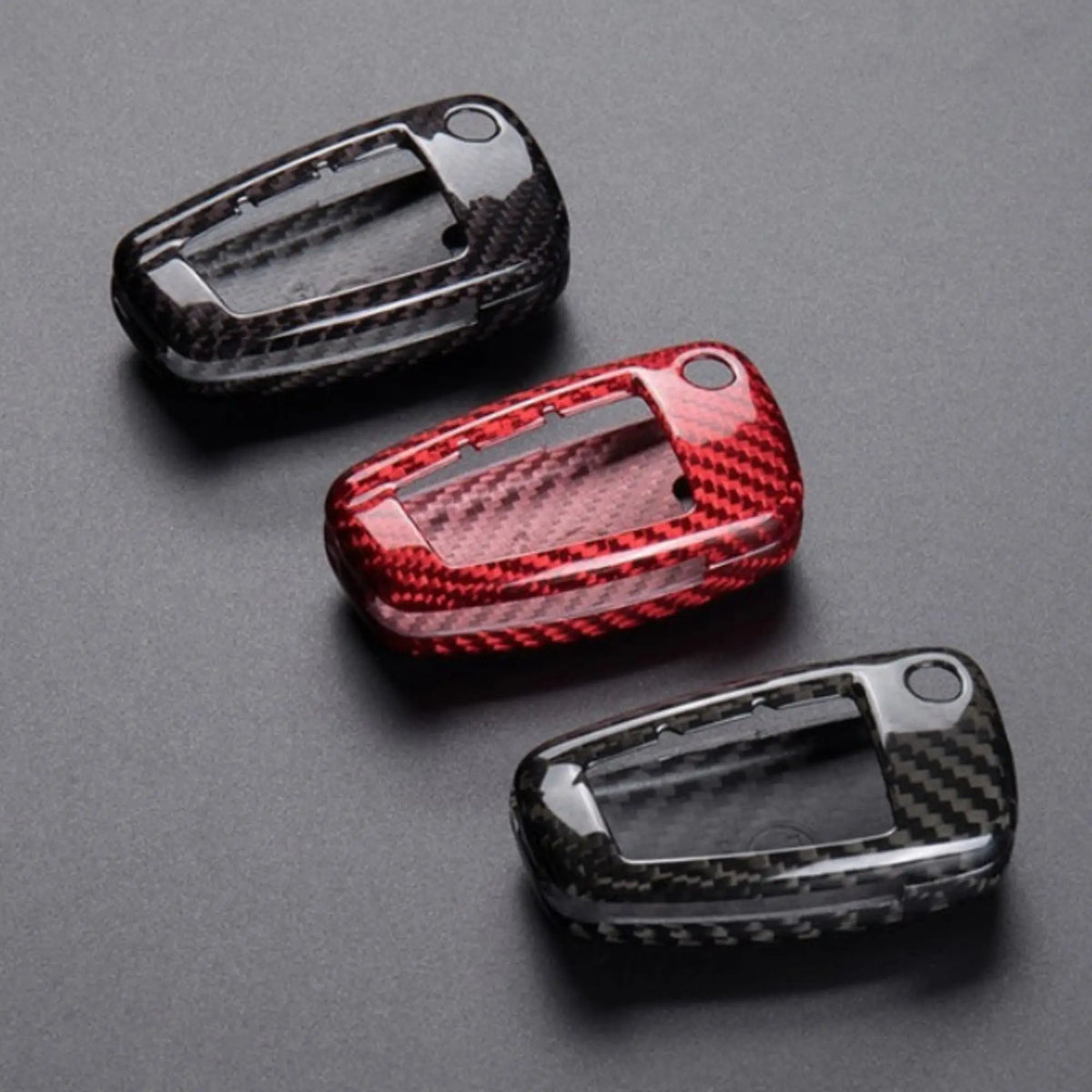 Audi carbon fiber key fob cover, view 7