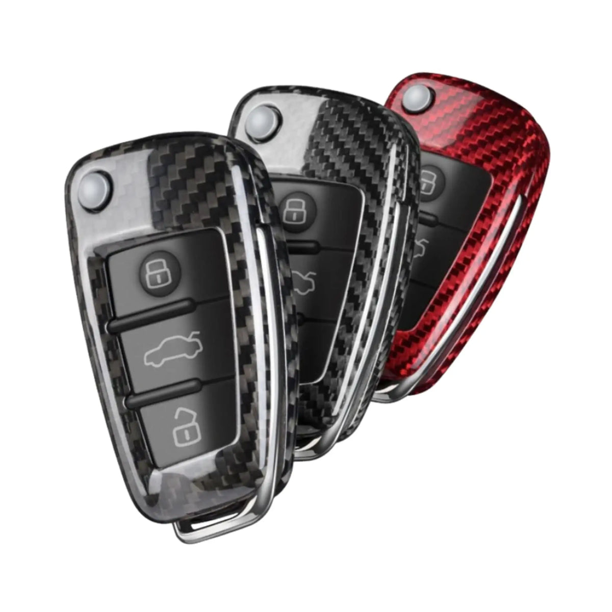 Audi carbon fiber key fob cover, view 5