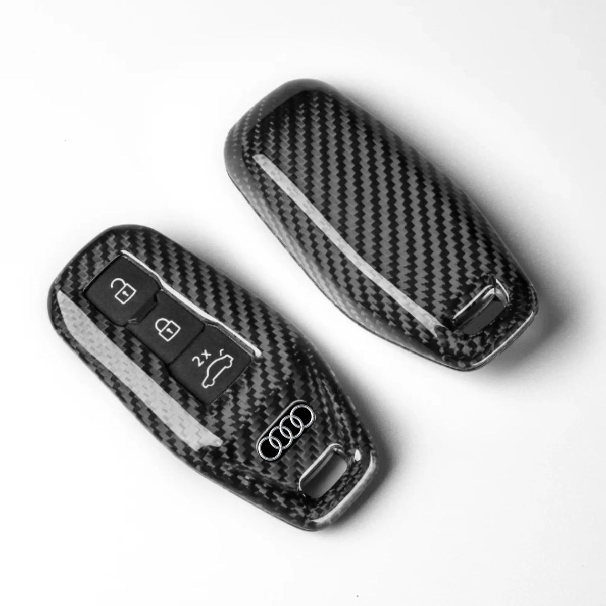 Audi carbon fiber key fob cover, view 2