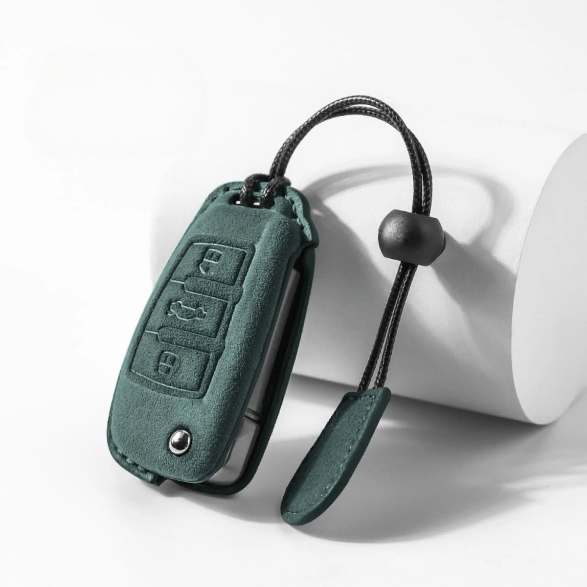 Audi Alcantara suede key fob cover in green