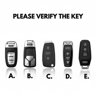 Audi Alcantara Key Covers key fob type guide - compare your key shape before ordering