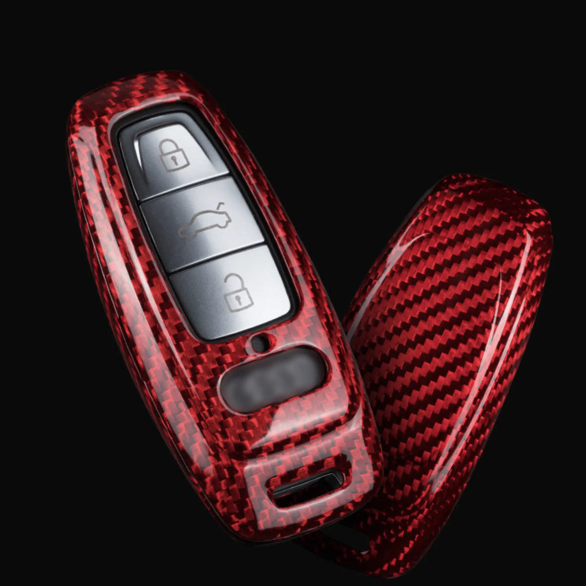 Audi carbon fiber key fob cover, view 2