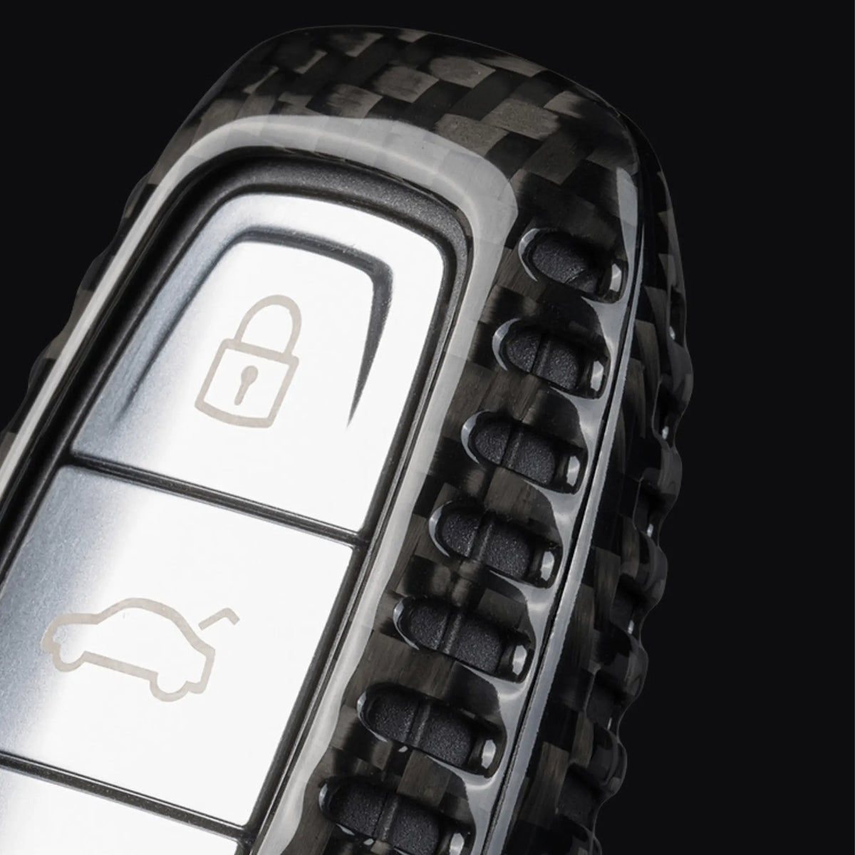 Audi carbon fiber key fob cover, view 7