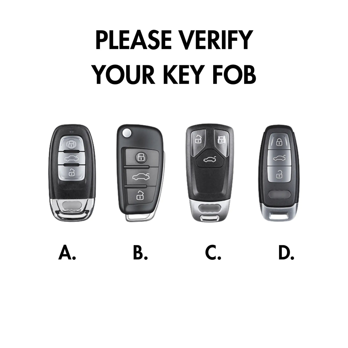 Audi carbon fiber key fob cover, view 3