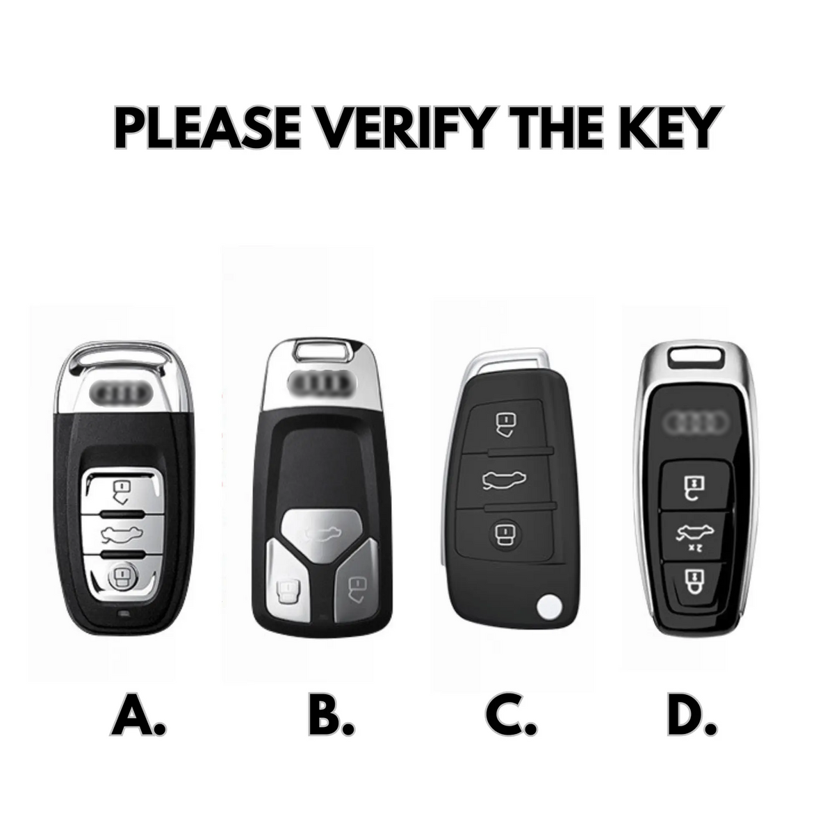 Audi leather key fob cover, view 3
