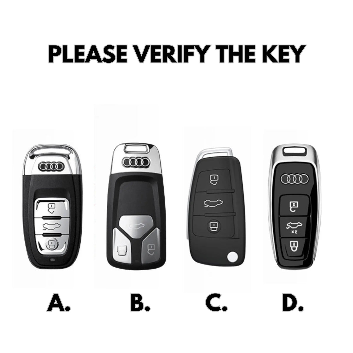 Audi leather key fob cover, view 3