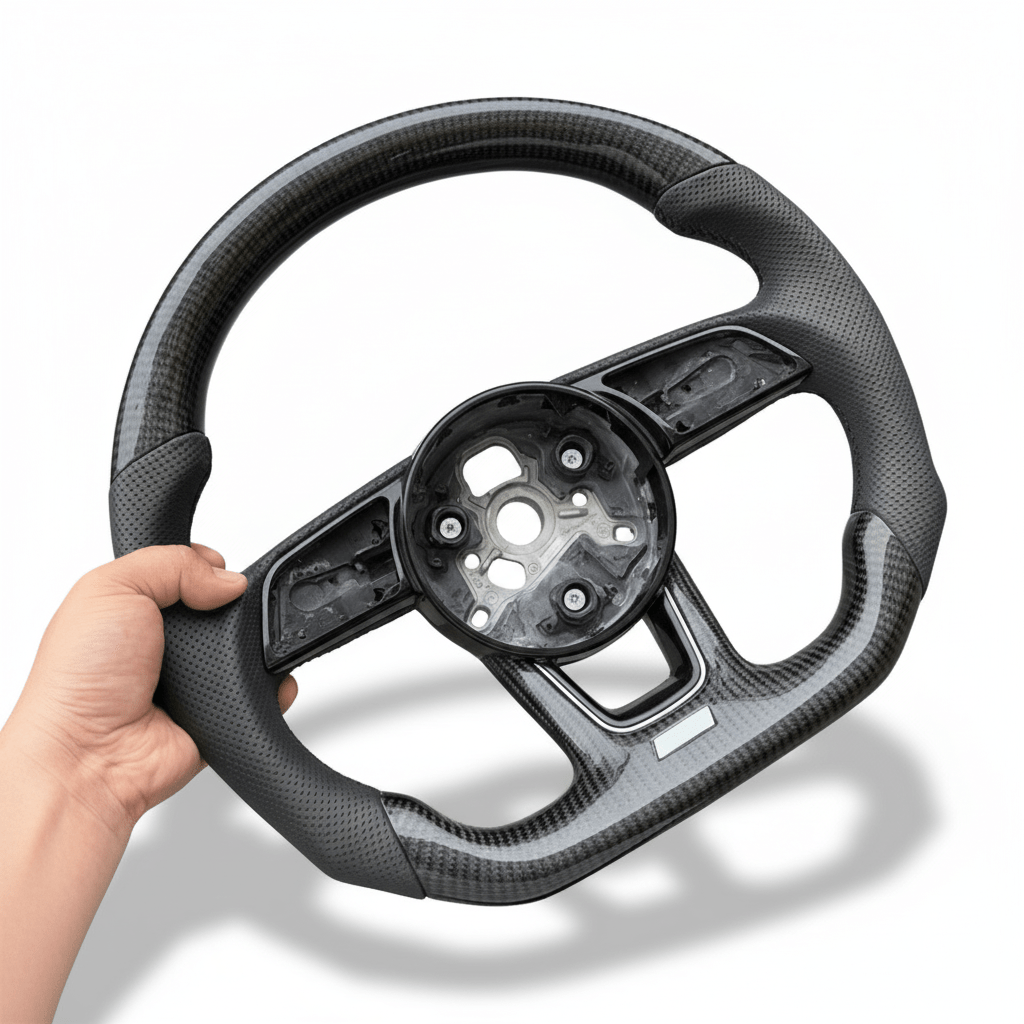 AUDI STEERING WHEEL | FLAT - BOTTOM | CARBON FIBER - Jonparts