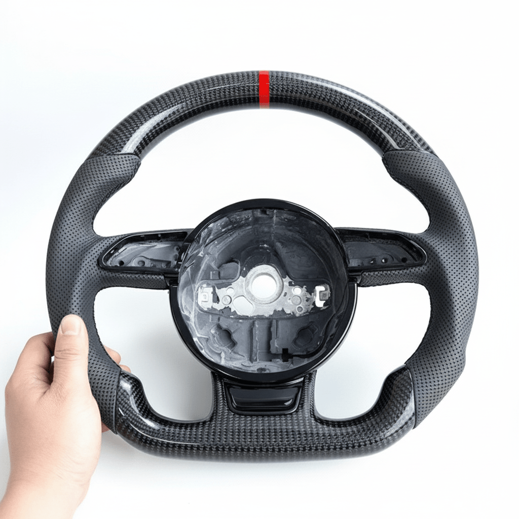 AUDI STEERING WHEEL | FLAT - BOTTOM | CARBON FIBER - Jonparts