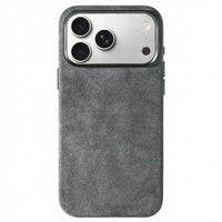 Alcantara suede iPhone Case in light grey