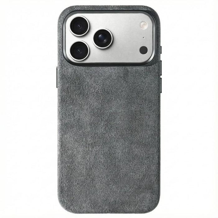 Alcantara suede iPhone Case in light grey
