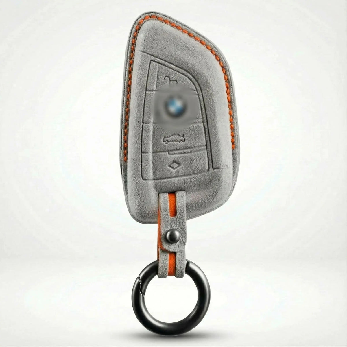 BMW Alcantara suede key fob cover in light grey